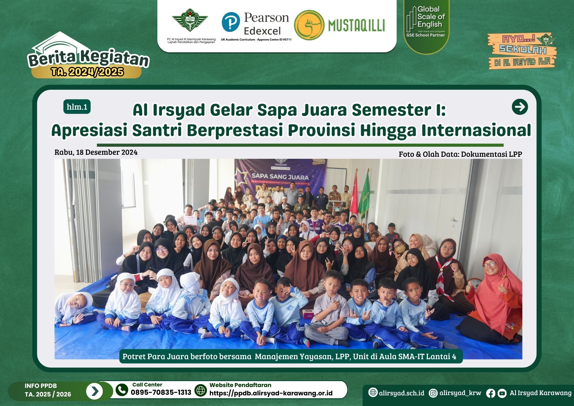 Al Irsyad Gelar Sapa Juara Semester 1: Apresiasi Santri Berprestasi Provinsi Hingga Internasional