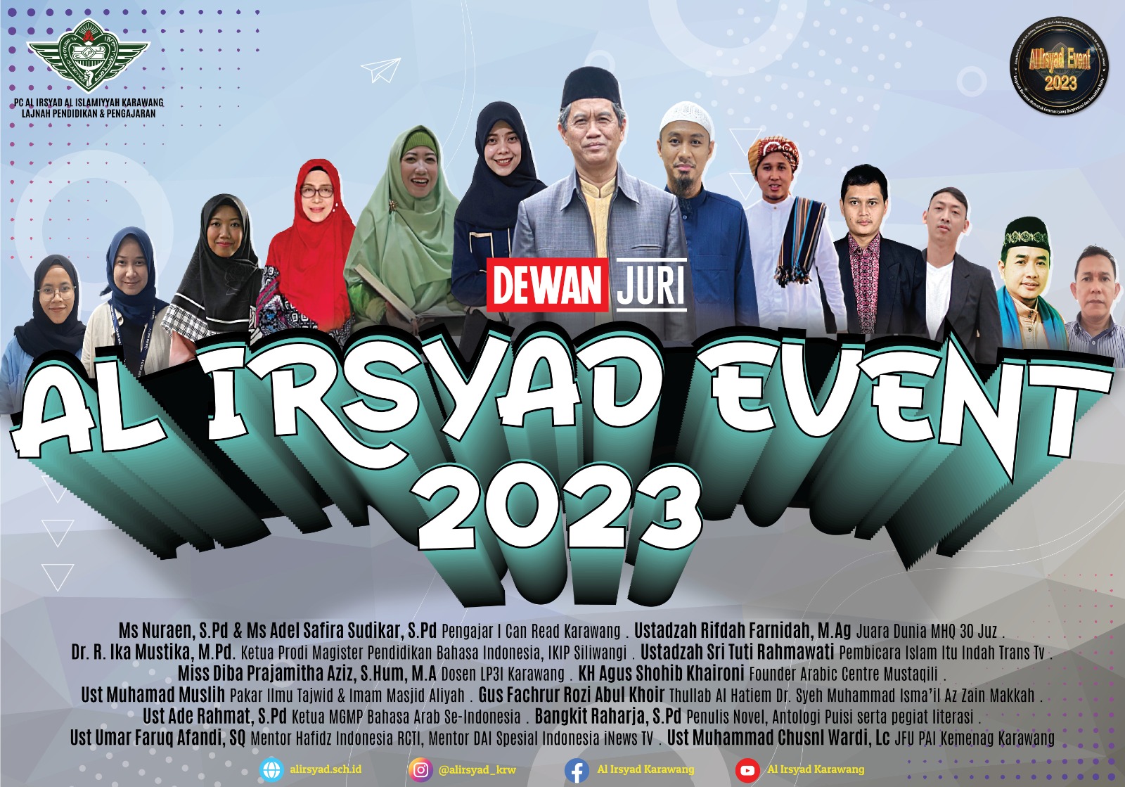 Dewan Juri Al Irsyad Event 2023 (Cabang Performance dan Writing) Tingkat Nasional 🏆🎖️🖋️