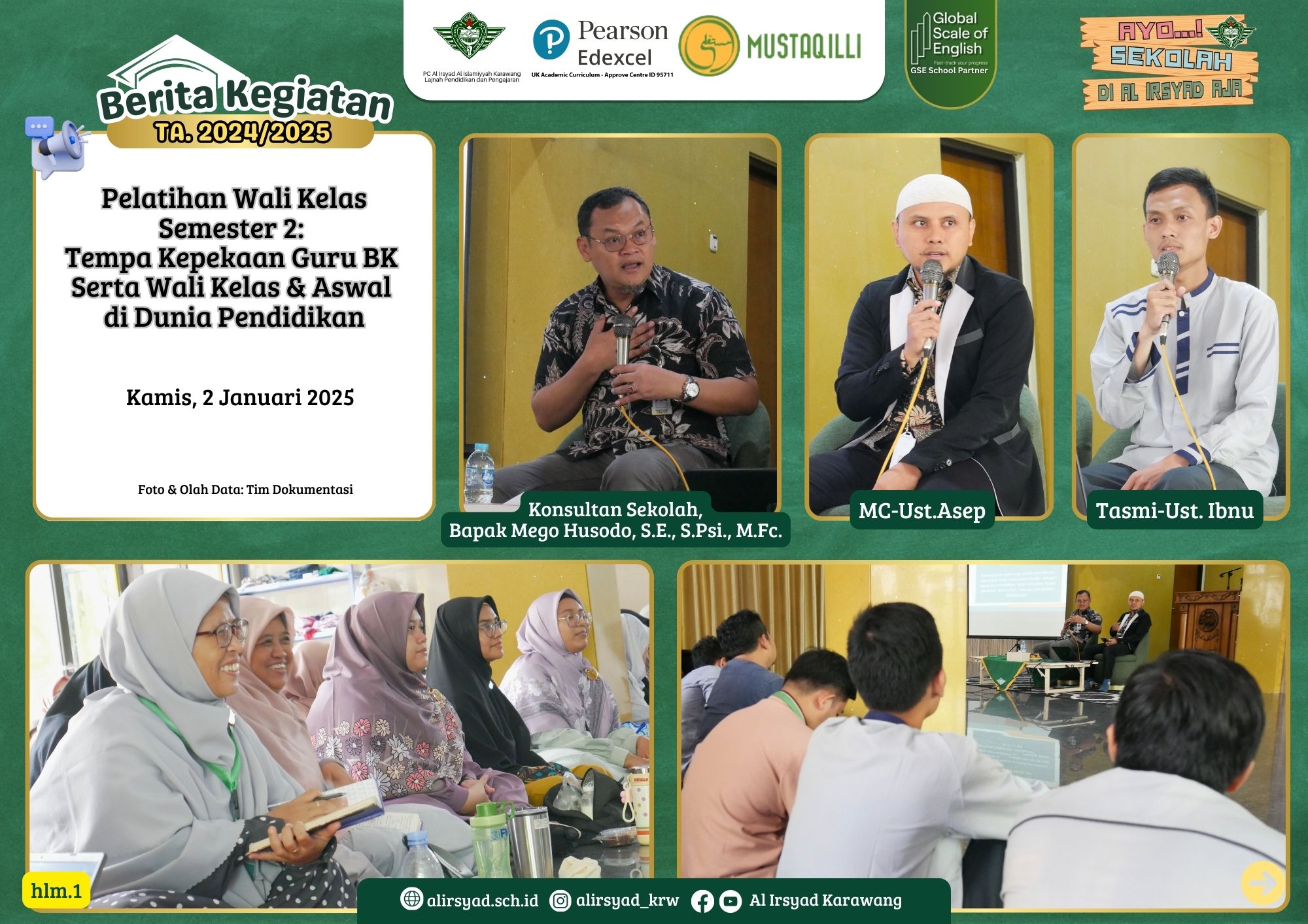 Pelatihan Wali Kelas Semester 2: Tempa Kepekaan Guru BK  Serta Wali Kelas & Aswal  di Dunia Pendidikan